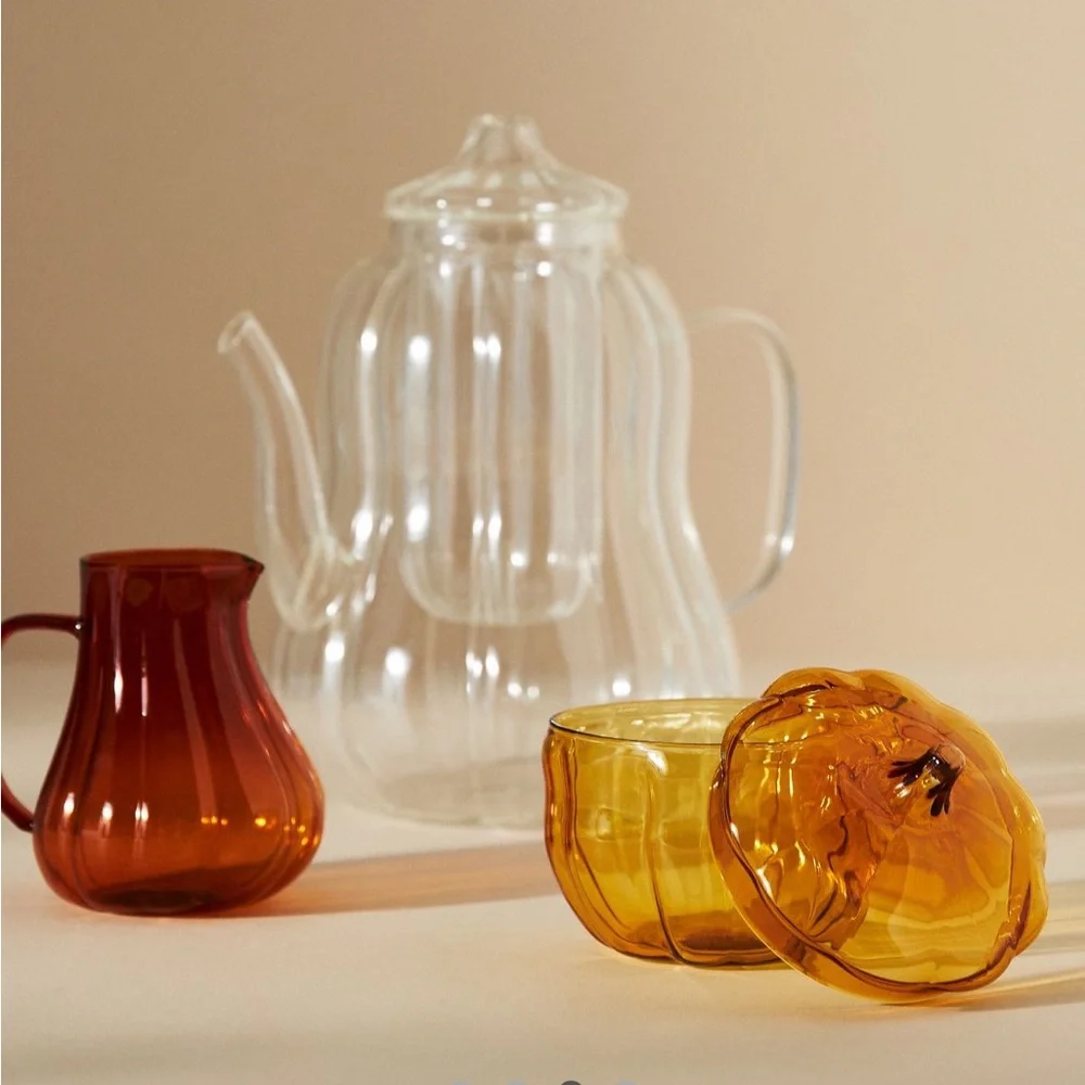 Anthropologie • Cindy Glass Pumpkin Teapot